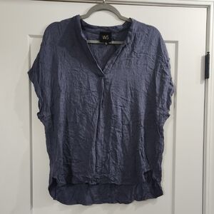 Flowy Blue Subtle Animal Print Shirt